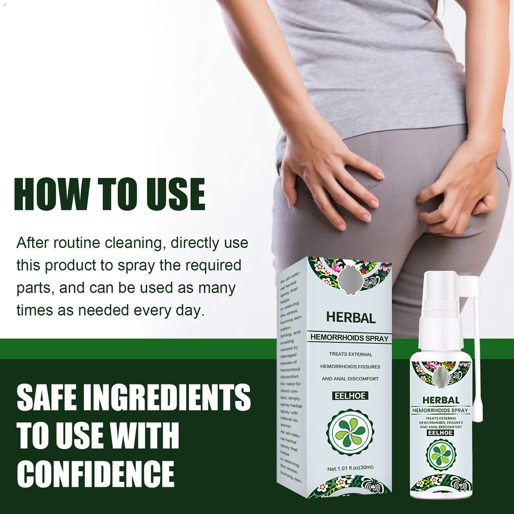 Eelhoe Natural Herbal Spray Relieve Swelling Hemorrhoids Eliminate Meat Ball Hemorrhoids Spray 