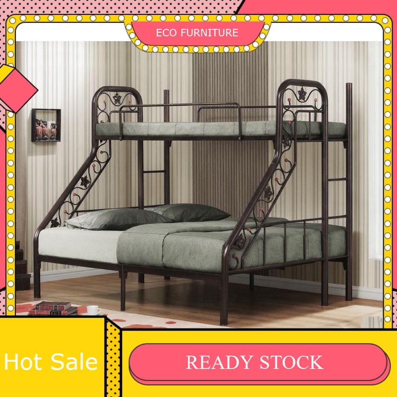 100 Metal Single Over Queen Bed Katil Bujang Queen Bed Double Decker