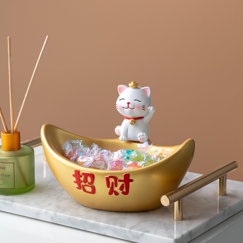Lucky Cat Candy Plate Front Desk Reception Fruit Plate Decorations