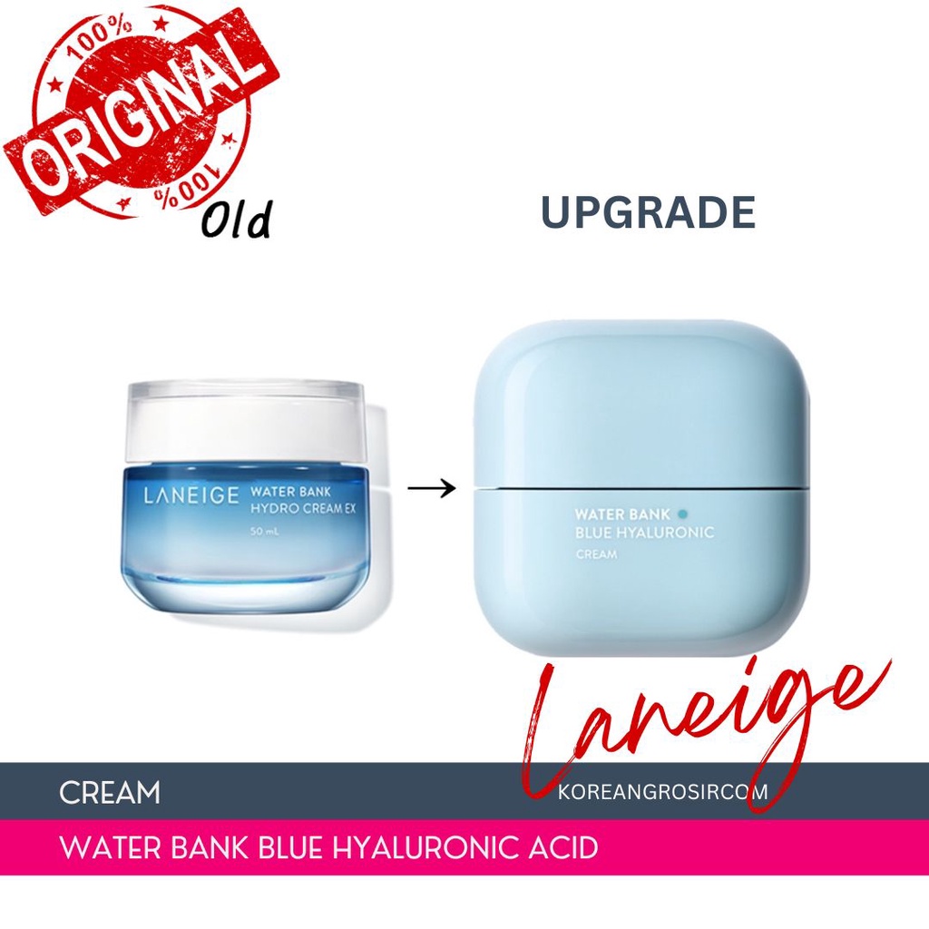 Laneige Waterbank Blue HA Cream (Dry & Oily) Original Korea | Shopee ...