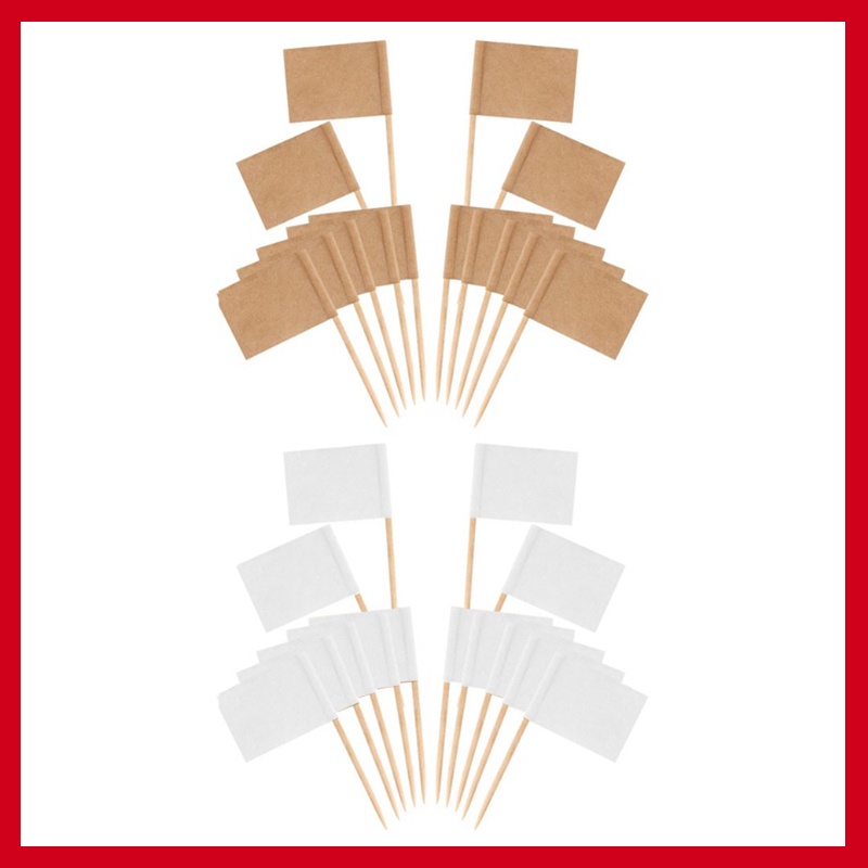 100pcs Blank Toothpick Flags Mini Food Labels Cheese Marker Picks ...