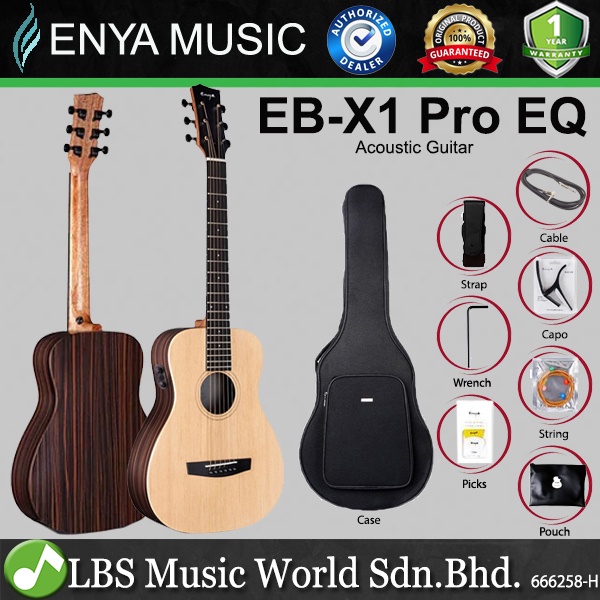 Enya Acoustic Electric Guitar Carbon Fiber X3 Pro Mini Travel Guitar  AcousticPlus 36” 3/4-Sized Guitar Bundle with Gig Bag, Instrument Cable &  USB