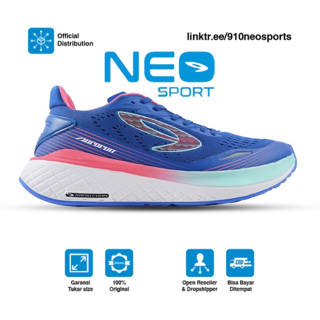MERAH PUTIH 910 AURORUN Running Shoes Blue/White/Red (SPECIAL Color