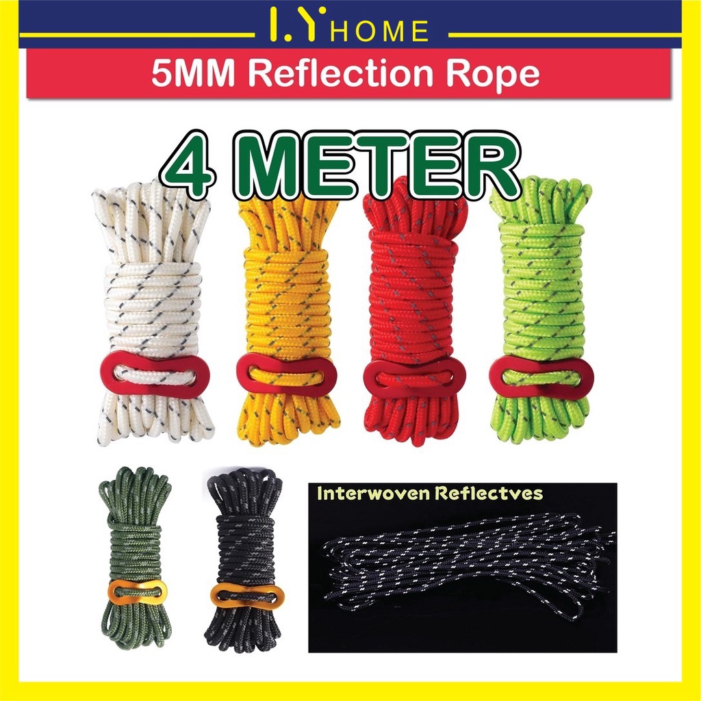 4 5mm Tent Rope Flysheet Rope Camping Rope Tali Khemah Tarp Rope Tent ...