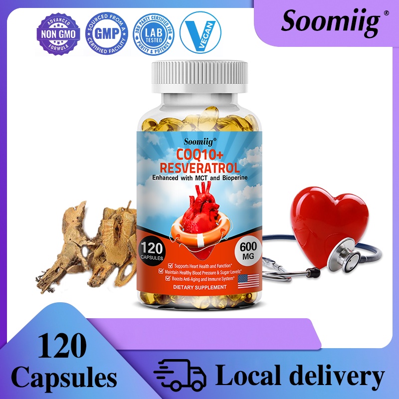 Soomiig CoQ10+ Resveratrol Capsules Supports Heart Health and Brain