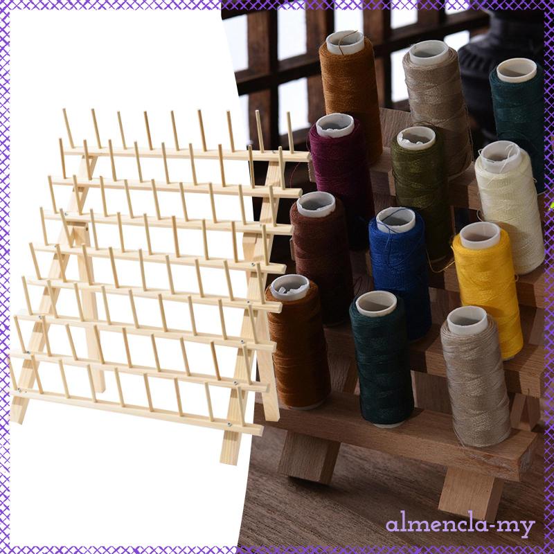 [AlmenclaMY] Sewing Thread Rack Holder Wooden Spool Rack Folding