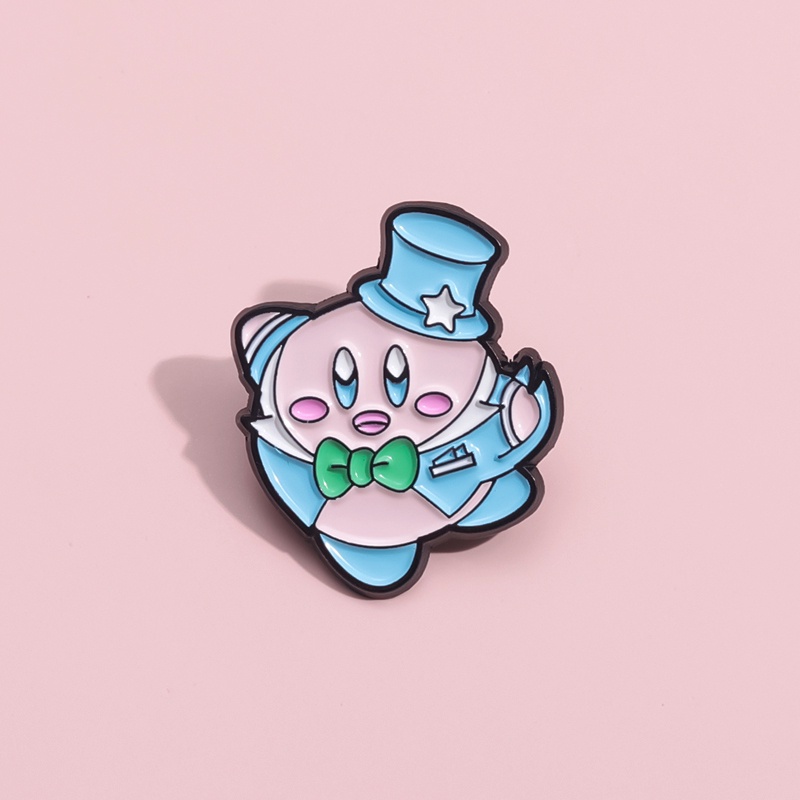 Dream Blue Kirby Enamel Pin Brooches Cute Kirby Metal Brooch Lapel