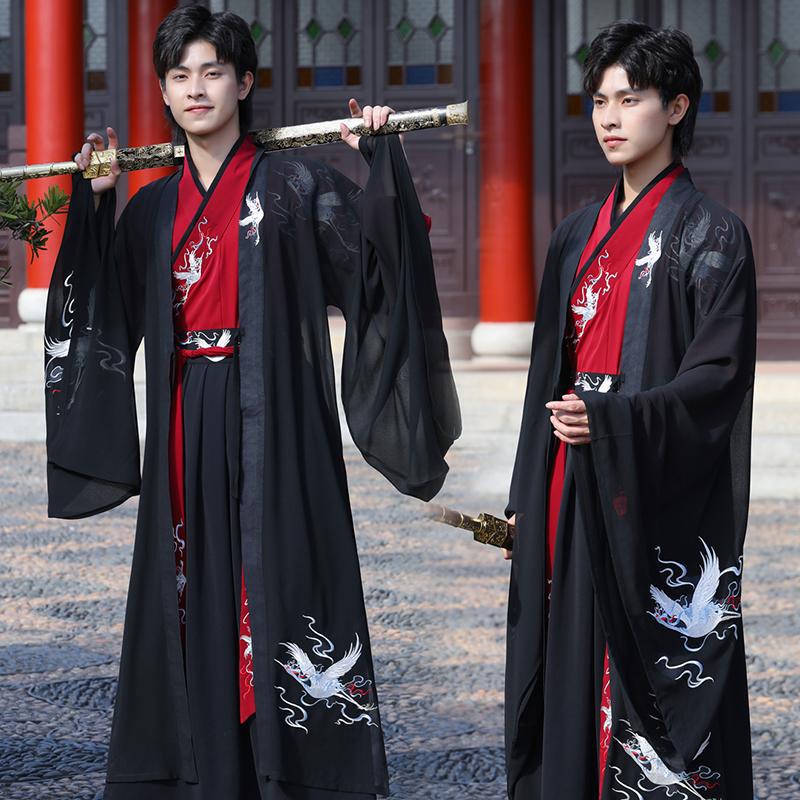 A.B Original hanfu ancient costume big sleeve black domineering ...