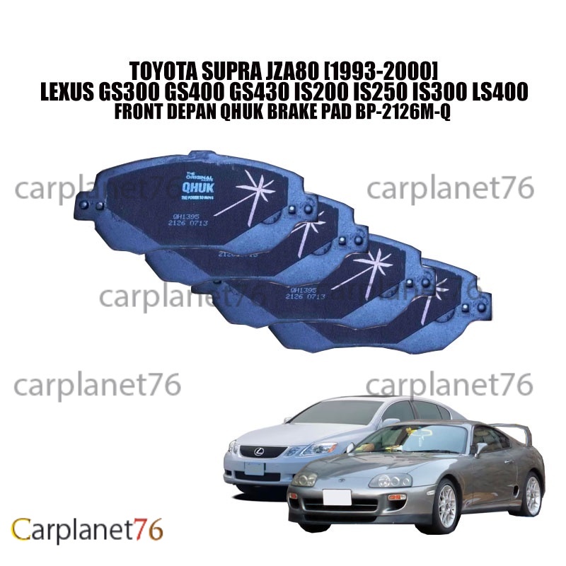 Asianautos Front and Rear Brake Pads With Hardware For Lexus GS430 2001
