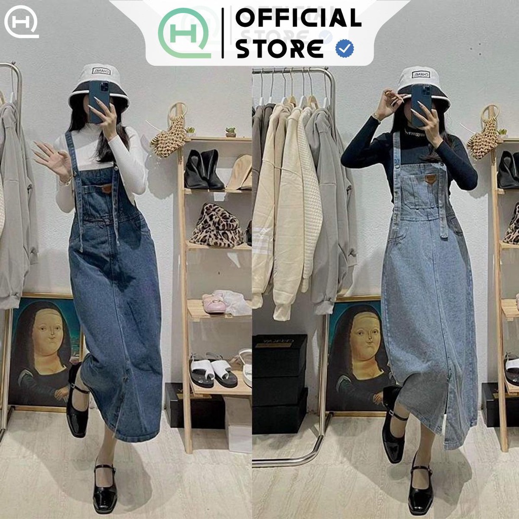 Thick jean Overalls With Split Flap Buttons 2024 Women Dress Top ...