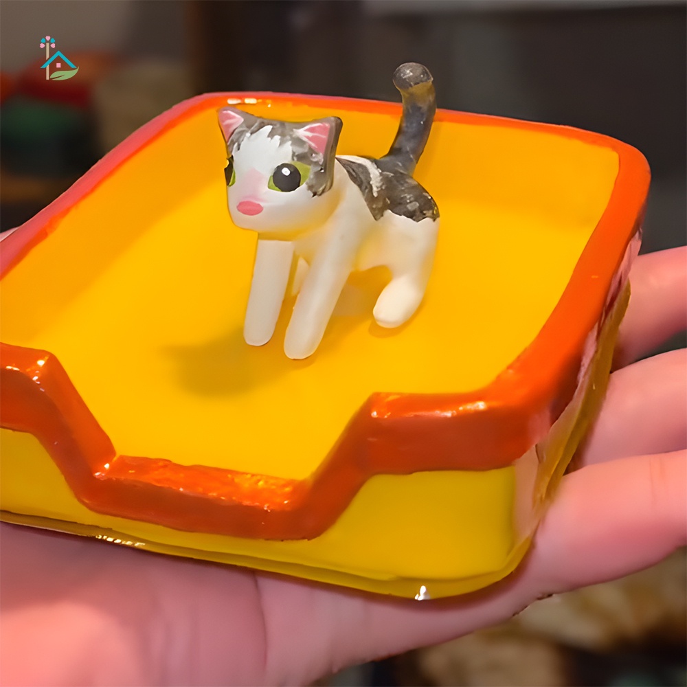 Lovely Cartoon Cat Litters Box Ashtrays Multipurpose Reusable Ashtrays