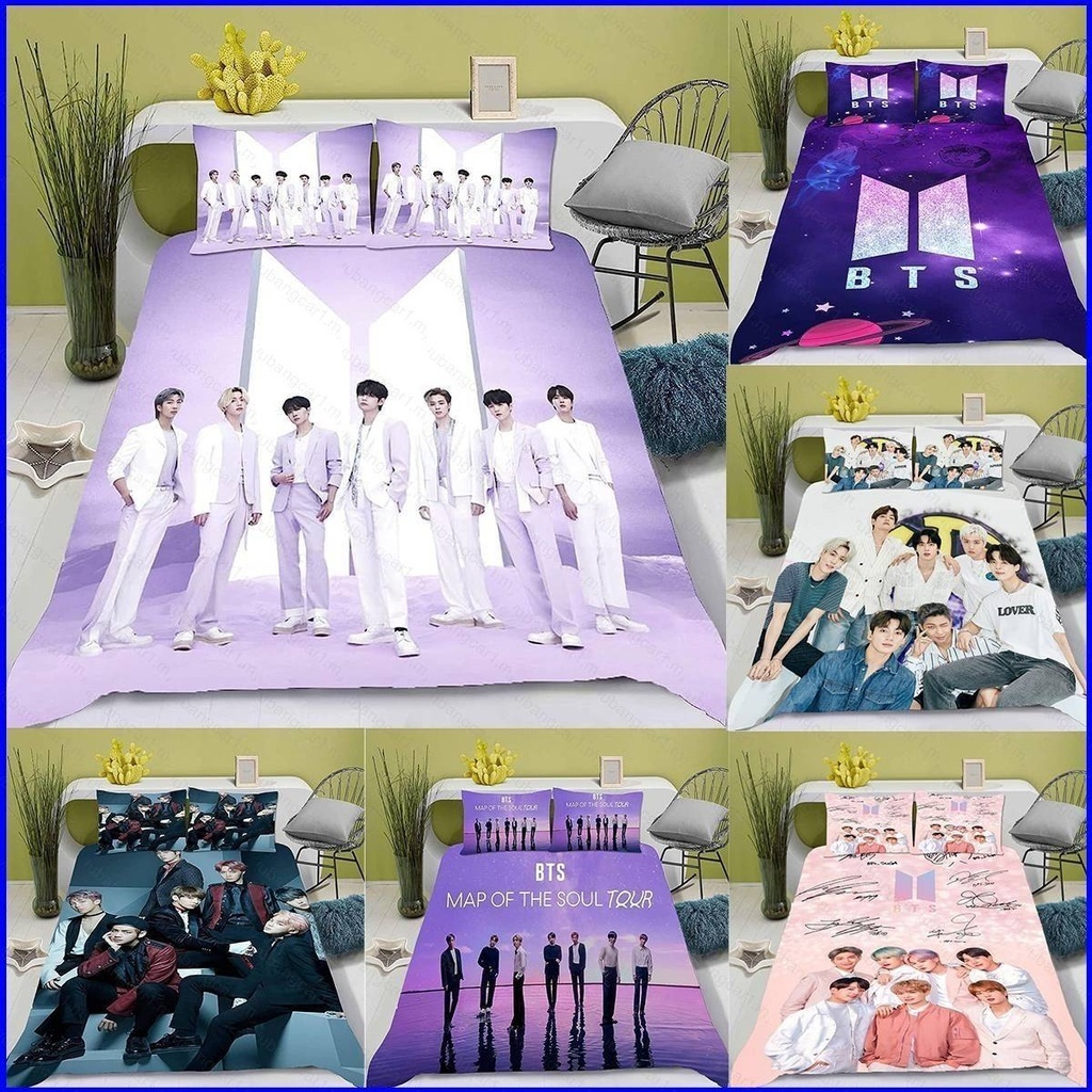 YB BTS Kim Tae Hyung 3in1 Bedding Set Bed Sheet Quilt Cover Bedroom ...