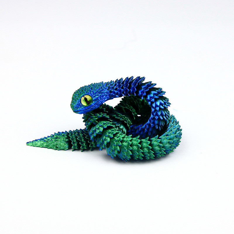 3D Printed Snake Animals Toys, Articulated Flexible 3D Printed Viper ...