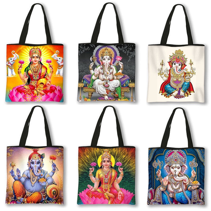 Indian Gods Vishnu Shoulder Bag Brahma and Shiva Handbags Eco Reusable