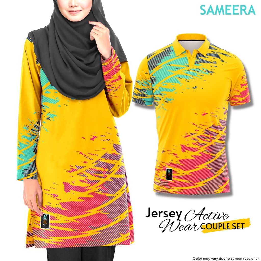 Hari Sukan Negara 2023 Muslimah HSN Jersey Green Yellow Baju Muslimah ...