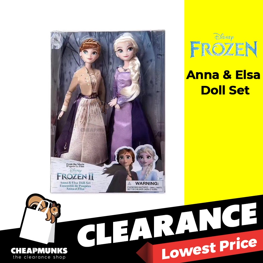 Set patung DISNEY Exclusive Frozen II Original Anna and Elsa Doll Set ...