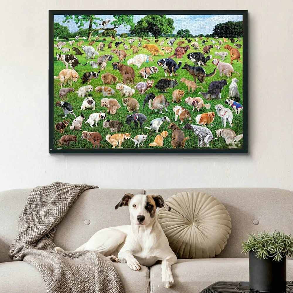 1000 Pcs Pooping Dog Puzzle 101 Pooping Puppies Funny Dog Jigsaw