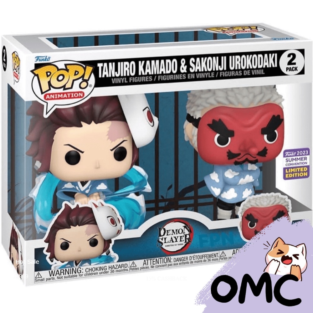 Funko Pop! Demon Slayer #2 Pack - Tanjiro Kamado & Sakonji Urokodaki ...