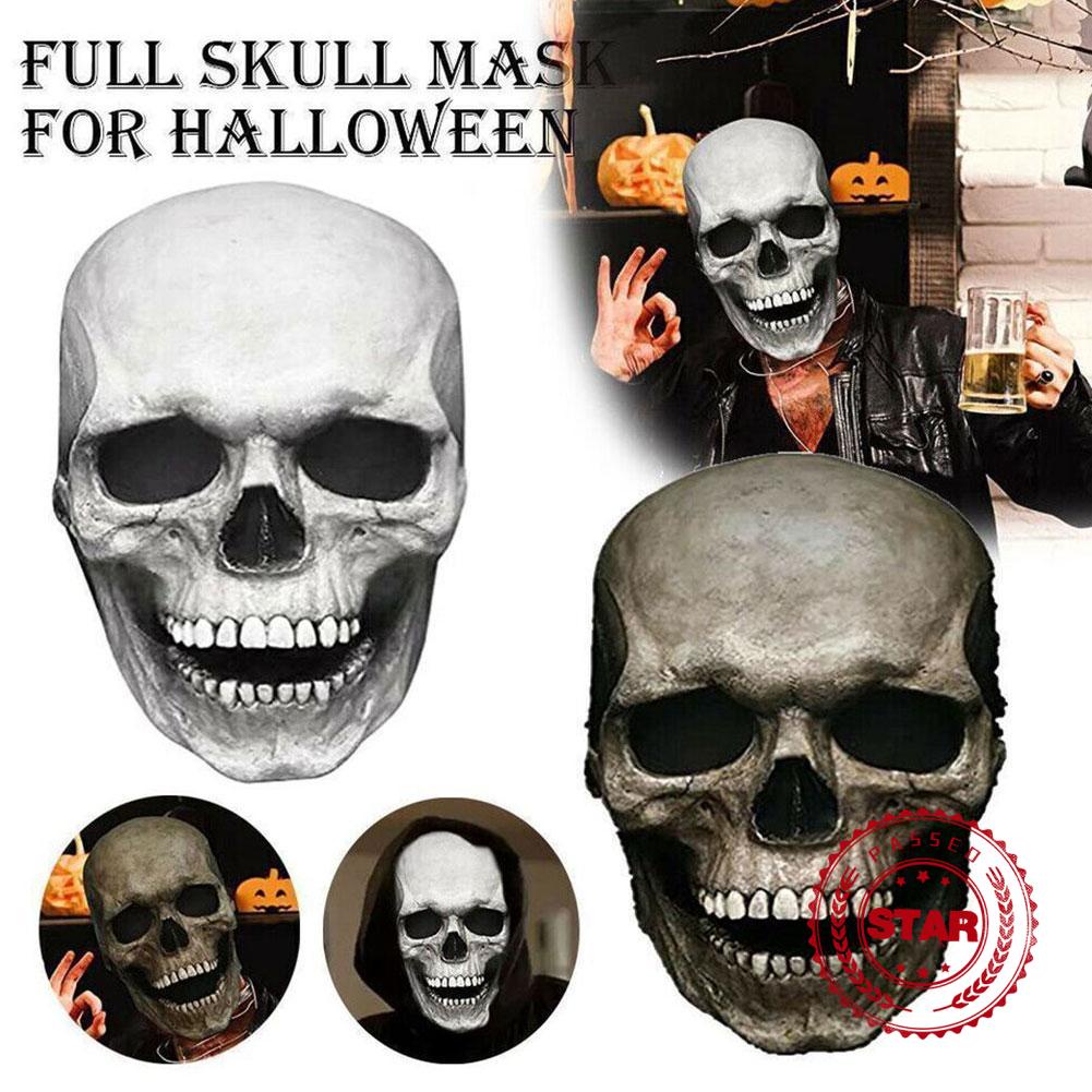 Halloween Horror Skull Latex Mask, Zombie Ghost Face Can Mouth Mask ...