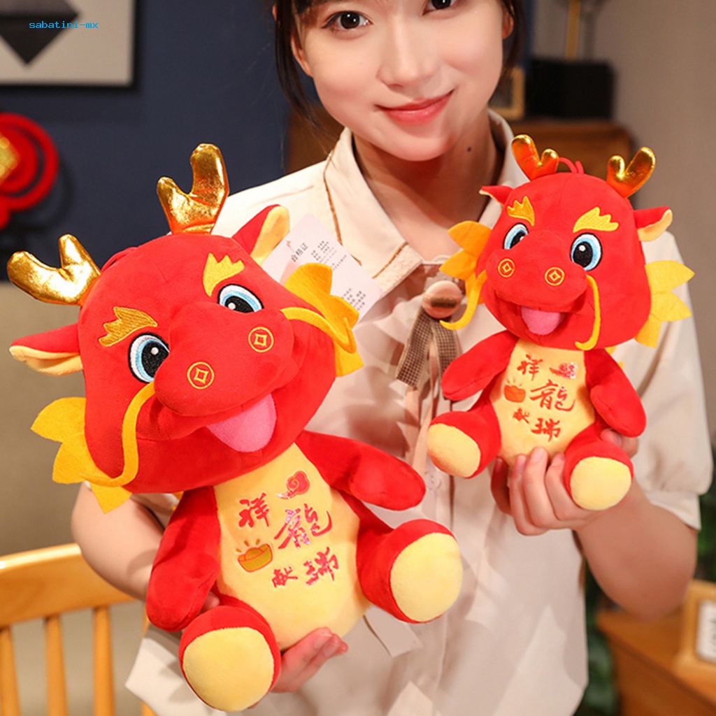 Sa Year of 2024 Dragon Mascot Soft and Fluffy Dragon Toy 2024 Dragon