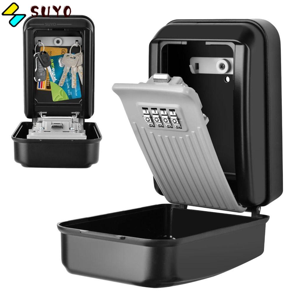 SUYO Lock Box, Waterproof Hide Key Lock Box, Outdoor 4Digit Large