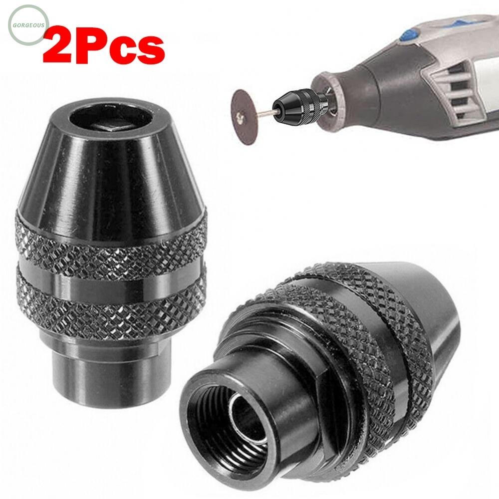 and Quick Accessory Change Keyless Drill Chuck for Dremel Rotary Tool (2pc