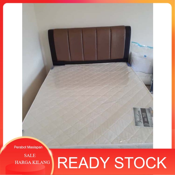 Harga Kilang Dark Brown PVC Divan Queen Bed Frame Katil Queen Warna ...