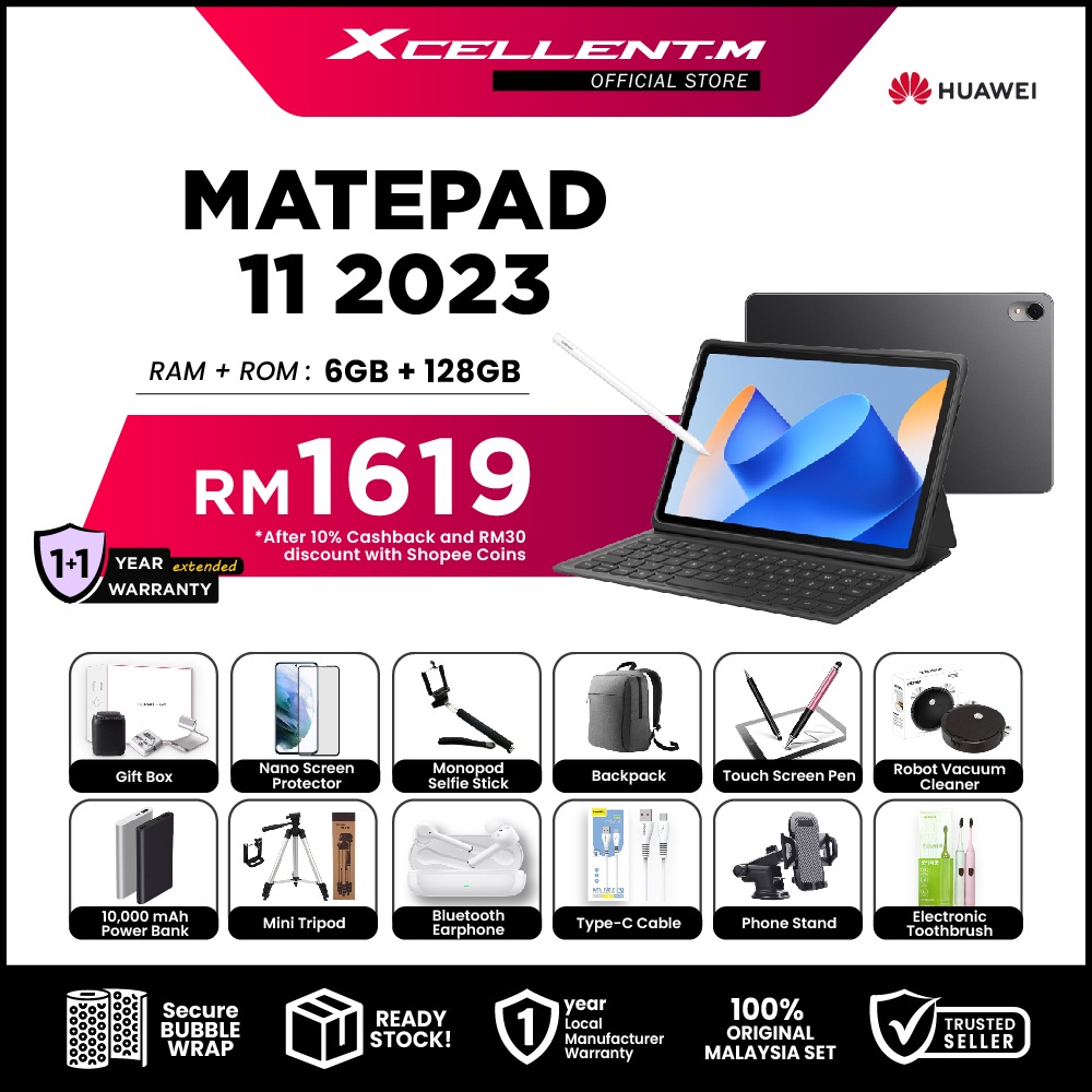 Huawei Matepad 11 [6GB RAM 128GB ROM] / Matepad 11 2023 [6GB RAM 128GB ROM]  - Original Huawei Malaysia