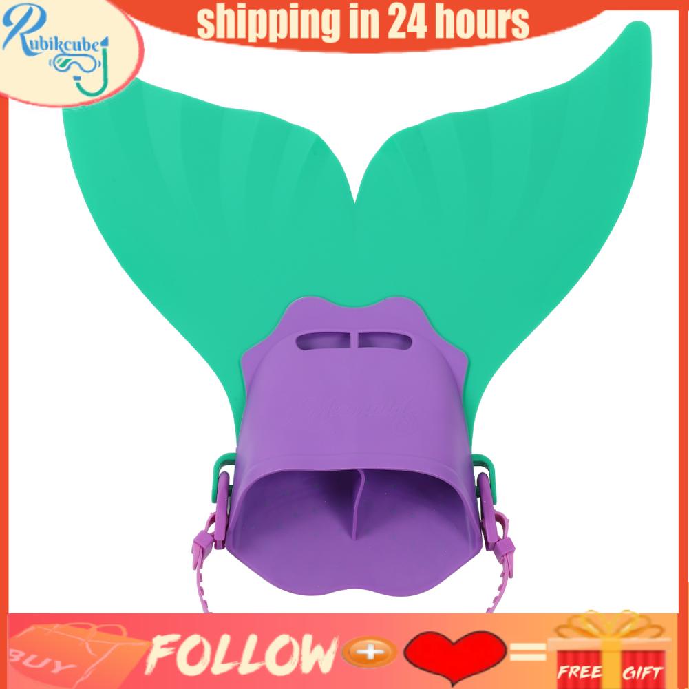 Rubikcube Mermaid Swim Fins for Kids Swimming Monolithic Tail OnePiece