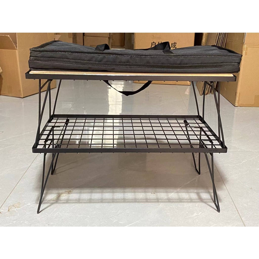 EcoSport Iron Multipurpose Outdoor Camping Picnic Table Stackable Rack ...