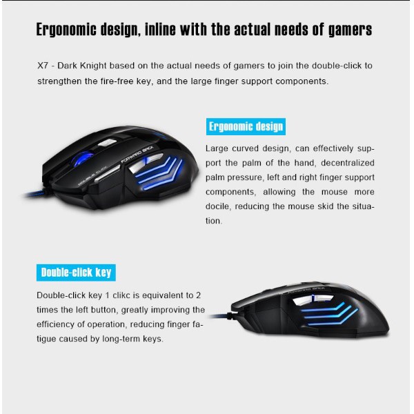 iMICE X7 Wired Gaming Mouse 7 Buttons Optical 5000DPI Professional ...
