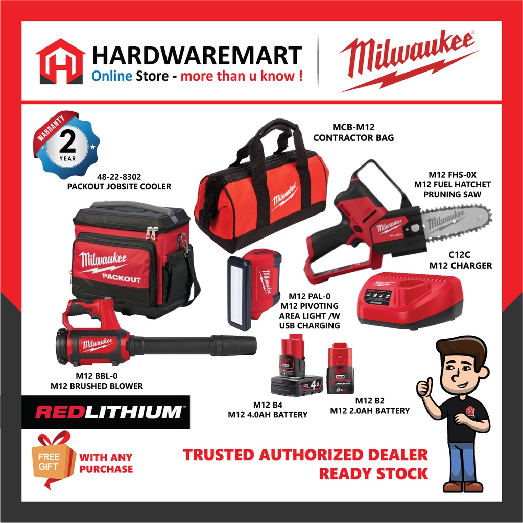 100 MILWAUKEE M12 SENSASI COMBO PRUNING SAW / MINI CHAINSAW / M12 BBL
