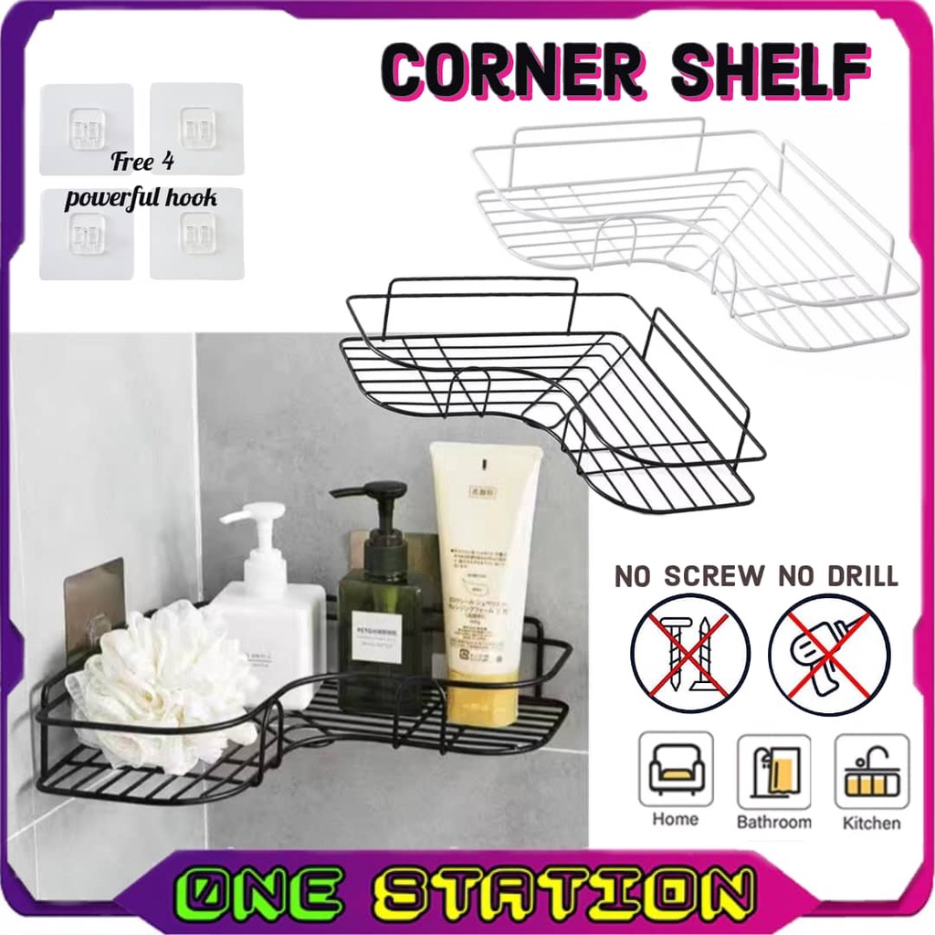 Multifunctional Corner Floating Shelf Wall Mounted Kitchen Bathroom ...