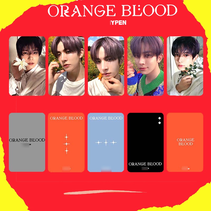 5-8pcs EN Mini5 Orange Blood Album Photocards 3rd Anniversary ...