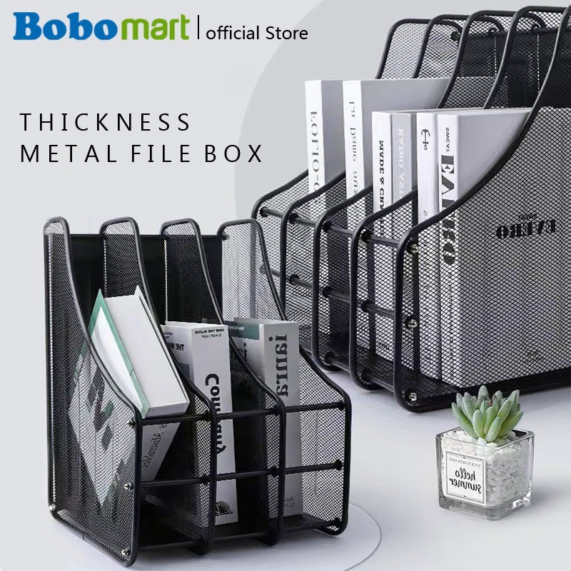 Bobomart 3 TIER OFFICE FILE BOOK RACK H307C DOCUMENT LAYER RACK FILE ...