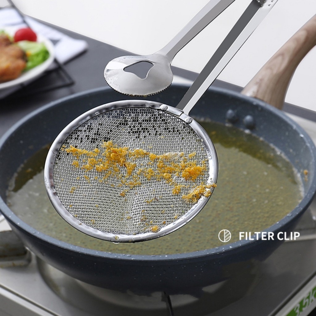 Stainless Steel Frying Clip Oil Filter Colander Kitchen Snack Strainer ...