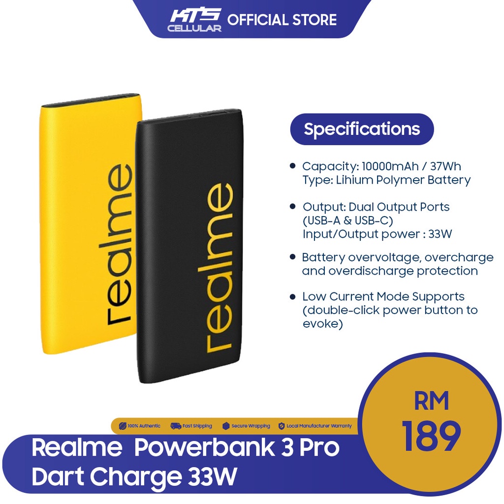 Realme Powerbank 3 Pro Dart Charge 33W - Original 6 Months Warranty by ...