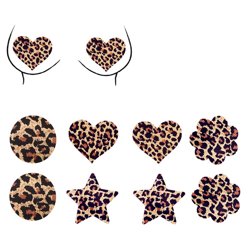 Leopard nipple stickers Disposable antilight beauty breast stickers