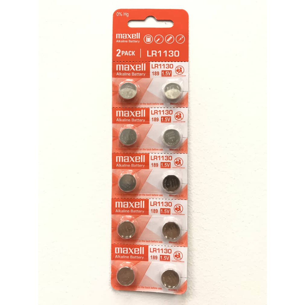 LR1130 AG10 LR54 189 Original Maxell Button Cell Alkaline Battery
