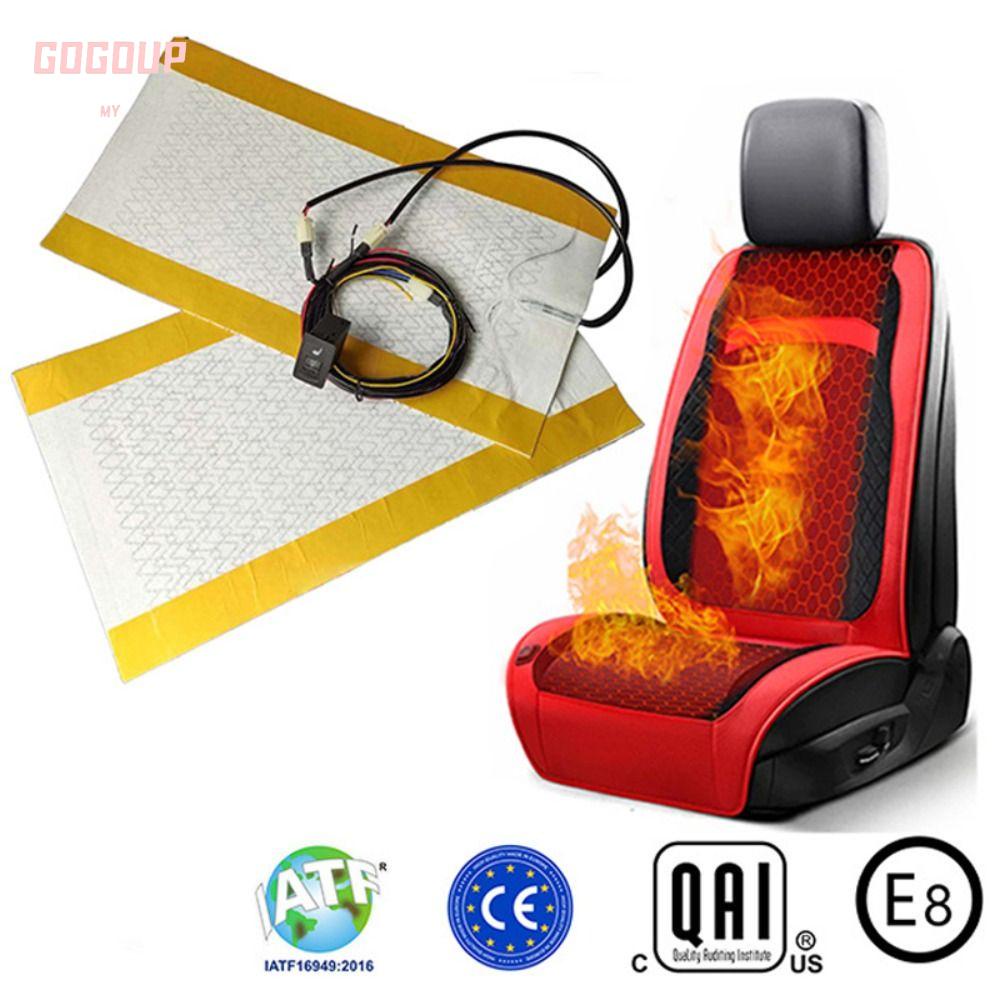 GOGUVO 2PCS Heater Element, Carbon Fiber 12V Car Seat Heating Pads