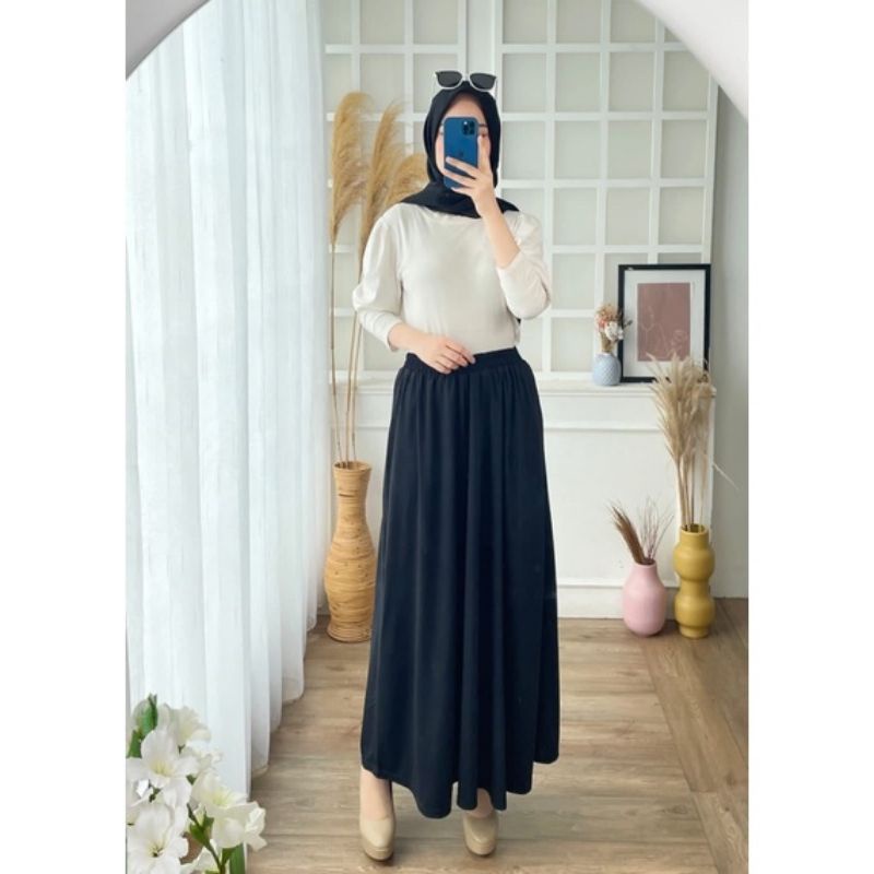 Prihatinmall Long Skirt Labuh Muslimah A line Skirt Hitam Black Skirt Shopee Malaysia