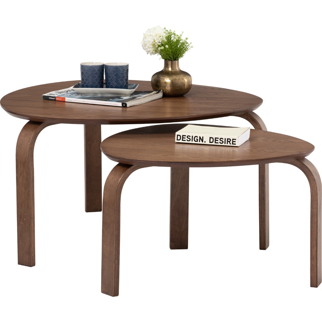 [SET OF 2] SAMMY Cocoa Designer Coffee Table Modern Meja Coffee Meja