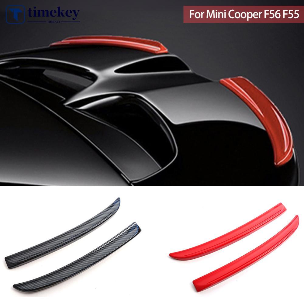 TIMEKEY 2Pcs Car Rear Spoiler Extension Lip Fins Spoiler Red Carbon ...