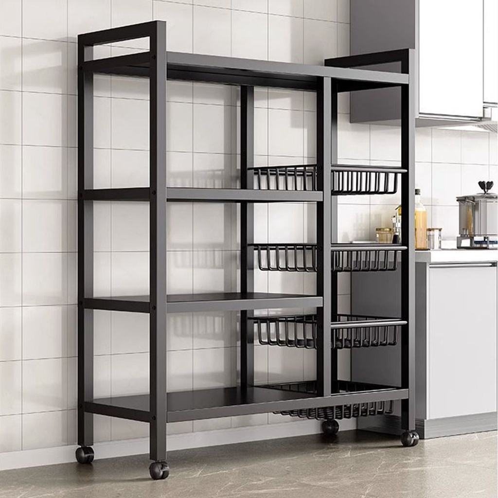 KITCHEN RACK WITH WHEELS KITCHEN STORAGE RACK SHELF UNIT RAK DAPUR
