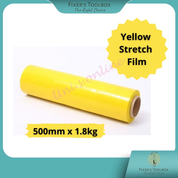 YELLOW COLOUR STRETCH FILM WRAPPING FILM 500MM X 1.8KG | Shopee Malaysia