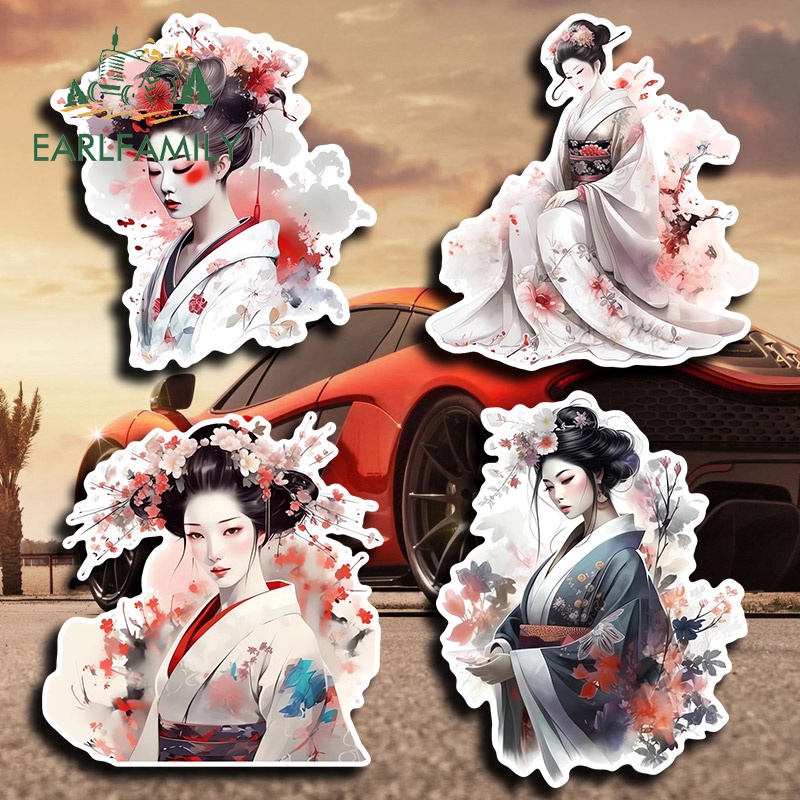 EARLFAMILY 13cm Japanese Geisha Samurai Anime Car Sticker Motorcycle ...