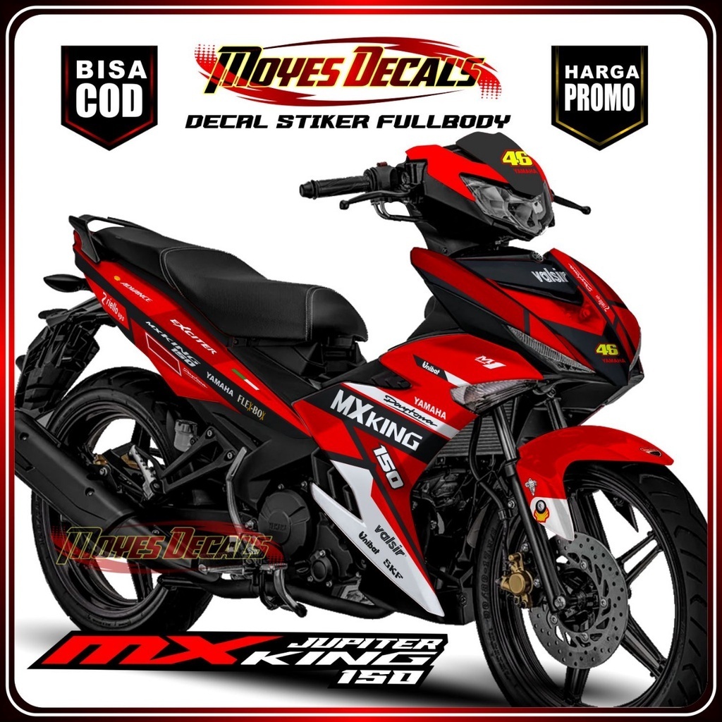 MERAH Decal Sticker Mx King 150 Motif Ducati Racing Full Body Red Color ...