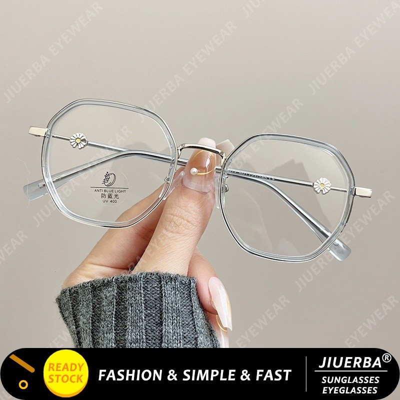 Jiuerba Metal Frame Polygonal Daisy Eyeglasses Korean Fashion