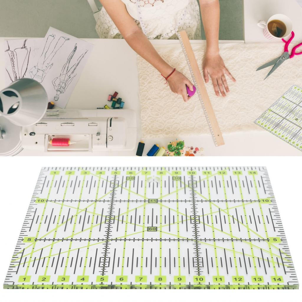 Forest Quilters Ruler Acrylic Double Colored Grid Line Easy Cutting ...