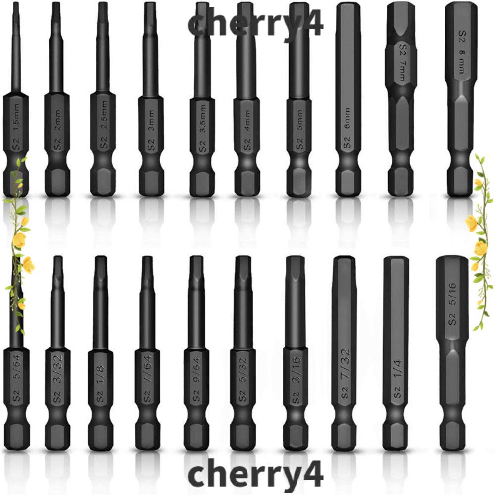 CHERRY 10PCS Allen Wrench Drill Bit Set, 1/4" Diameter SAE/Metric Screwdriver Bit Kit, Durable
